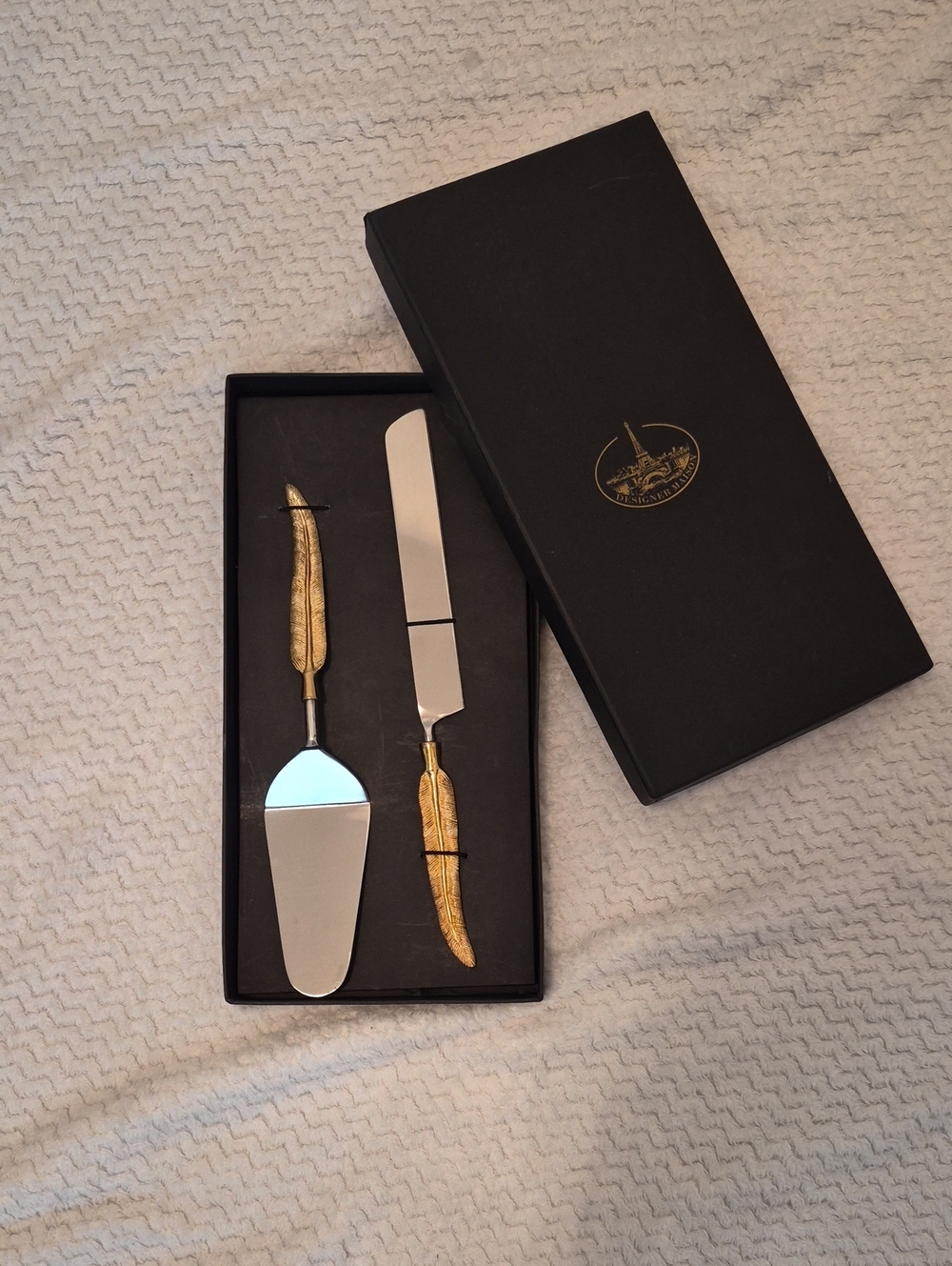 Madison Gold Handle Cake Server and Knife Set